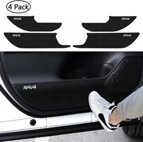 img 4 attached to 4pcs/Set Car Door Anti Kick Pad Stickers for Rav4 | Carbon Fibre Leather Scratch Protector | Car Interior Accessories Compatible with Rav4 2019-2022 Accessories