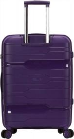 img 2 attached to Purple Rockland Linear 3-Piece Hardside Spinner Wheel Luggage Set (19/23/27)