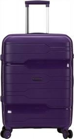 img 3 attached to Фиолетовый набор чемоданов Rockland Linear Hardside Spinner Wheel из 3 предметов (19/23/27)