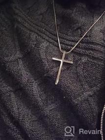 img 5 attached to Мужское крестное ожерелье из нержавеющей стали с подвеской нацы Strength Bible Verse - ожерелья XOYOYZU для мальчиков