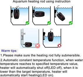 img 1 attached to 🐢 100W 200W Submersible Aquarium Heater Turtle Heat Rod with Temperature Display and External Temperature Controller for Betta Frogs, Newts, Turtles