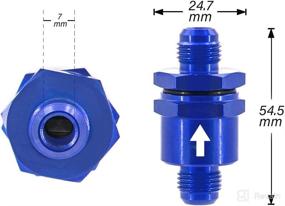 img 3 attached to CNRAQR Aluminium -6 AN to AN6 Flare Inline Non Return One Way Check Valve - Spring Design, Blue