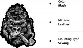 img 1 attached to 🦍 Lethal Threat Bandana Gorilla - Large Embroidered Patch for Unisex-Adults (Black, Fits in 12"x13" Package) - Pack of 1 (LT30214)