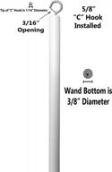 замена палочки для наклона жалюзи из дерева snow white - доступно несколько размеров с c-образным крючком (24 дюйма) - простое обновление для обработки окон логотип