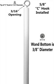 img 1 attached to Замена палочки для наклона жалюзи из дерева Snow White - доступно несколько размеров с C-образным крючком (24 дюйма) - простое обновление для обработки окон