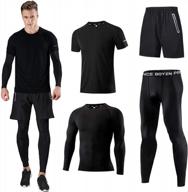 holure men's sports running set: athletic shirt, shorts, compression shirt, and pants for gym and tracksuit activities (pack of 2 or 4) logo