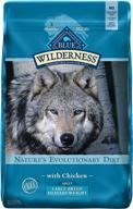 blue buffalo wilderness high protein dog food: natural adult large breed healthy weight dry food, chicken 24-lb logo