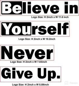 img 3 attached to TOTOMO Motivational Vinyl Wall Decal - Believe in Yourself & Never Give Up, Inspirational Phrase Sticker, Positive Motto Art Letters for Home Decor