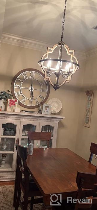 img 1 attached to Rustic Orb Chandelier With Adjustable Height - TZOE 4-Light Metal Vintage Chandelier For Dining Room, Living Room, And Kitchen review by Dan Worku