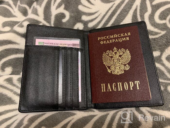 img 1 attached to 🛂 Black Polyurethane Passport Cover with Money and Bank Card Pockets - Stylish Document Purse for Travelers review by Yusri ᠌