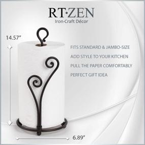 img 1 attached to Black Heart Shaped Paper Towel Holder - Stylish Wrought Iron Stand For Countertops By RTZEN-Décor