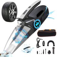 🚗 teppdfann 4-in-1 car vacuum tire inflator - portable cleaner with digital tire pressure gauge lcd display, led light, 2 hepa filters & 14.8ft cord logo