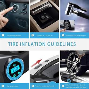 img 1 attached to 🚗 Teppdfann 4-in-1 Car Vacuum Tire Inflator - Portable Cleaner with Digital Tire Pressure Gauge LCD Display, LED Light, 2 HEPA Filters & 14.8FT Cord