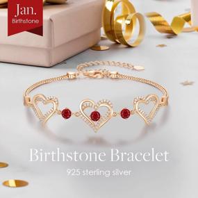 img 2 attached to Show Your Forever Love With A Stunning 925 Sterling Silver Heart Bracelet With Birthstone Zirconia - Perfect For Anniversaries, Valentine'S Day, And Birthdays - Ultimate Gift For Girls And Women