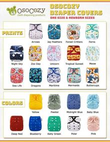 img 2 attached to OsoCozy Newborn Cloth Diaper Covers - Adjustable Snap Fit & Double Leg Gussets For 6-12 Pounds Boys & Girls