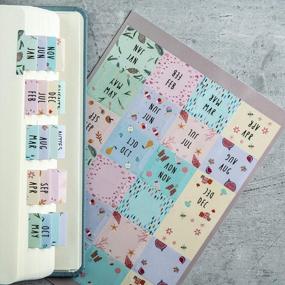 img 1 attached to DiverseBee Laminated Planner Monthly Tabs, 24 Peel And Stick Tabs For Notebooks (12 Month Tabs And 12 Blank Tabs), Calendar Monthly Tab Stickers For Planners, Monthly Dividers (Assorted)