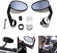 🔍 enhance visibility with universal cnc motorcycle 7/8" handle bar end oval rearview mirrors for honda yamaha suzuki sports bike street fighter логотип