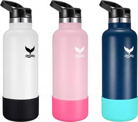 img 1 attached to Anti-Slip Silicone Bottle Sleeve Cover For Hydro Flask & More - Vmini Protective Boot, Fits 12-40 Oz Bottles