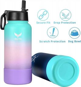 img 2 attached to Anti-Slip Silicone Bottle Sleeve Cover For Hydro Flask & More - Vmini Protective Boot, Fits 12-40 Oz Bottles