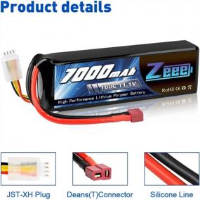 img 2 attached to High-Performance 11.1V 3S Lipo Battery With 7000MAh Capacity, 100C Discharge Rate, Deans Connector, And Soft Metal-Plated Case For Maximum Efficiency In RC Car, Truck, Tank, And Racing Models.