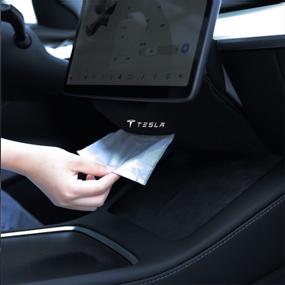 img 3 attached to 🚗 KIKIMO Tesla Tissue Holder: Stylish Tesla Model 3/Y Center Console Napkin Holder - Ideal Tesla Model 3 and Y Accessories (Black02)