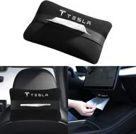 🚗 kikimo tesla tissue holder: stylish tesla model 3/y center console napkin holder - ideal tesla model 3 and y accessories (black02) logo