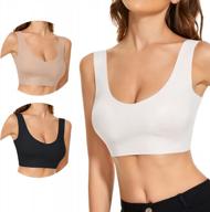 3 pack women's comfort wireless seamless bralettes lightly lined tank top support sports bra by clasmix logo