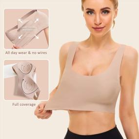 img 1 attached to 3 Pack Women'S Comfort Wireless Seamless Bralettes Lightly Lined Tank Top Support Sports Bra By Clasmix