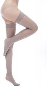 img 2 attached to Silk Reflections Sheer Tights: Shiny Thigh-High Stockings For Women With Smooth Finish