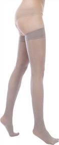 img 3 attached to Silk Reflections Sheer Tights: Shiny Thigh-High Stockings For Women With Smooth Finish