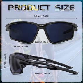 img 3 attached to Мужские поляризованные спортивные солнцезащитные очки для езды на велосипеде, бега, вождения, рыбалки - небьющаяся оправа TR90 с защитой от ультрафиолета