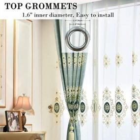 img 1 attached to Transform Your Home With VOGOL'S Elegant Customized Jacquard Sheer Window Curtains - Perfect For Bedroom And Living Room Decor (54 X 84, Top Grommets, 2 Panels)