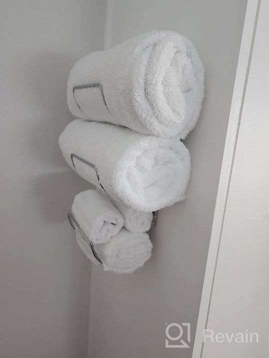 img 1 attached to White Wall Mounted Towel Rack Holder - Sorbus Storage Organizer For Linens review by David Alvarado