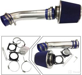 img 1 attached to 🔵 Cold Air Intake Filters Kit, Compatible with 2003-2006 INFINITI FX35 Base, Blue