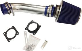 img 4 attached to 🔵 Cold Air Intake Filters Kit, Compatible with 2003-2006 INFINITI FX35 Base, Blue