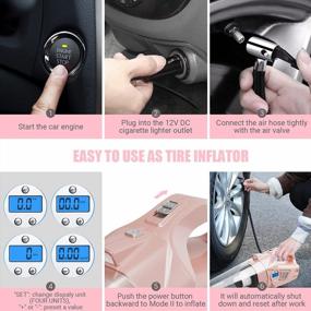 img 1 attached to Multi-Functional Pink Car Vacuum Cleaner And Tire Inflator With LCD Display