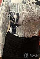 img 1 attached to Stay Chic And Edgy With WDIRARA Women'S Newspaper Print Long Sleeve Slim Top review by Amber Perry