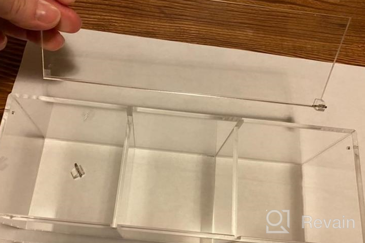 img 1 attached to 4-Section Clear Acrylic Capsule Holder With Lid - 5.1”×5.1” Square Plastic Drawer Box Organizer For Jewelry, Candy, Coffee & Make Up Accessories review by Matthew Guiney