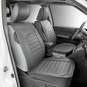 img 3 attached to Upgrade Your Car'S Interior With MOHAP Gray Leatherette Seat Covers - Universal Fit For 5 Passengers Cars And SUVs