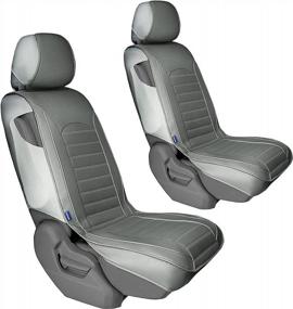 img 4 attached to Upgrade Your Car'S Interior With MOHAP Gray Leatherette Seat Covers - Universal Fit For 5 Passengers Cars And SUVs
