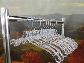 img 3 attached to NAHANCO 505MG Plastic Shirt Hanger, Middle Heavy Weight, 17", Clear With Molded Rubber Grippers And Chrome Hook, Clear (Pack Of 100)