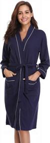 img 3 attached to Stay Cozy All Day With Vlazom Women'S Kimono Robes - Lightweight And Soft Loungewear For All Sizes