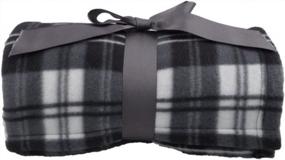 img 3 attached to Verabella Warm Insulating Travel Friendly Gift Ready Plaid Home Throw Blanket, Grey