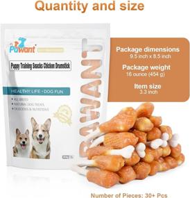 img 3 attached to 1 Lb/454G Pawant Dog Chews: Puppy Training Teeth Clean Snacks, Chicken Calcium Bone Rawhide Free Dog Treats