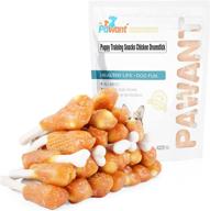 1 lb/454g pawant dog chews: puppy training teeth clean snacks, chicken calcium bone rawhide free dog treats logo