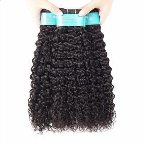 img 3 attached to Get Gorgeous Ocean Wave Curls With ALLRUN Brazilian Virgin Human Hair 3 Bundles + Closure Set