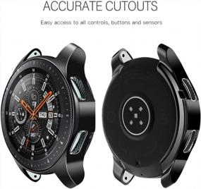 img 3 attached to Комплект защитной пленки и бампера Tensea 2-в-1 для Samsung Galaxy Watch 4 Classic 46 мм - включает 2 упаковки защитной пленки из закаленного стекла и чехлы для часов из ТПУ черного цвета (46 мм)