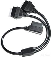 🔌 obd2 obdii diagnostic extender splitter extension cable - 16 pin male to dual female y cable logo