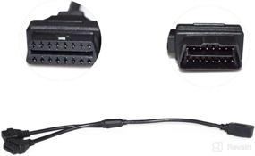 img 3 attached to 🔌 OBD2 OBDII Diagnostic Extender Splitter Extension Cable - 16 Pin Male to Dual Female Y Cable