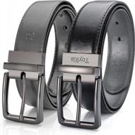 men's classic leather reversible buckle accessories belts by toyris logo